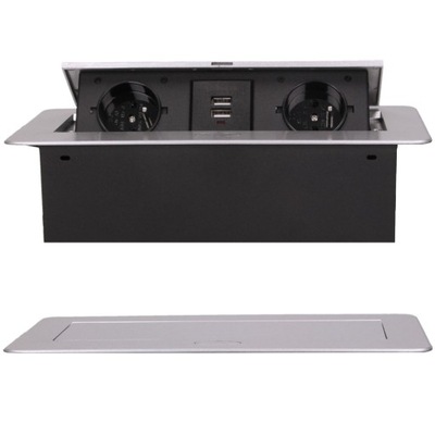 Gniazdo Wpuszczane Chowane w Blat 2x Ładowarka USB