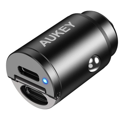 Aukey Ładowarka samochodowa 2x USB-C, PD 30W