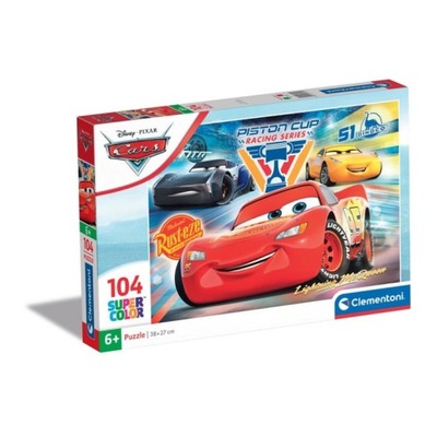 Puzzle 104 SuperColor Auta Clementoni Disney Cars