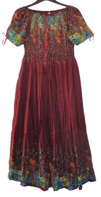 Sukienka indyjska 42 44 długa czerwona hiszpanka