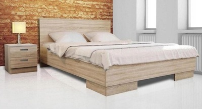 łóżko Berta 140 x 200 dąb sonoma z materacem i stelażem