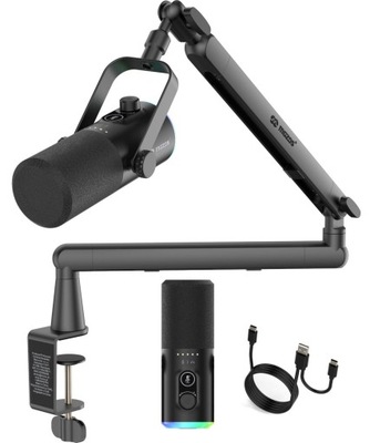 MIKROFON DYNAMICZNY RGB USB XLR MOZOS TAM8 V2 DLA GRACZY STREAMERÓW USB-C