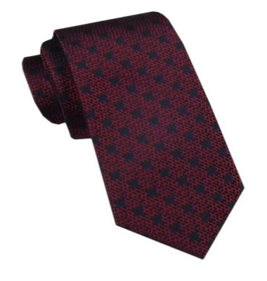 Elegancki Męski Krawat - Bordowy z Regularnym Wzorem