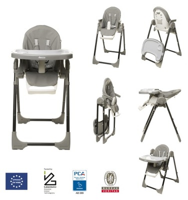 Krzesełko do karmienia 4BABY DECCO GREY