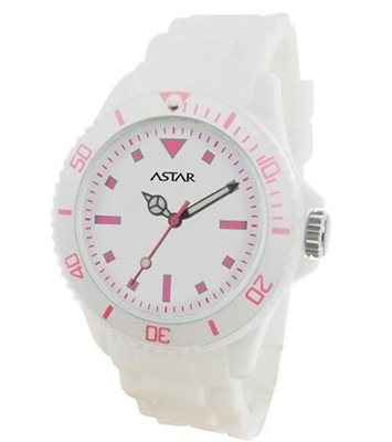 zegarek damski silikonowy biało różowy