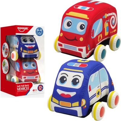 MIĘKKIE AUTKA POLICJA I STRAŻ POŻARNA PIERWSZA ZABAWKA dla maluszka 2szt/op