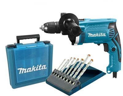 MAKITA WIERTARKA UDAROWA HP1631K WALIZKA + WIERTŁA