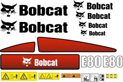 NAKLEJKI BOBCAT E80 MINIKOPARKA LAMINOWANE KOPARKA