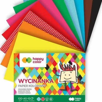 Blok wycinanka A5 Happy Color papier kolor 10 kart