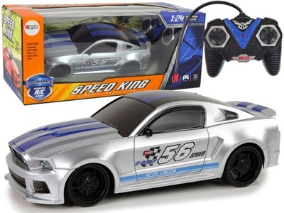 SPORTOWE SZYBKIE AUTO ZDALNIE STEROWANE R/C SREBRNE 1:24 SPEED KING