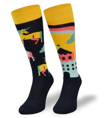 Długie skarpety jeździeckie na konie w jednorożce