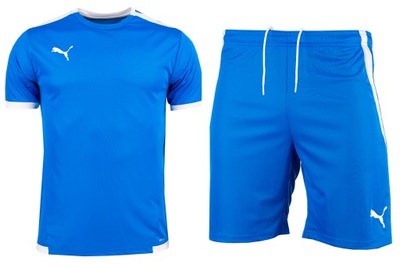 PUMA męski strój sportowy koszulka t-shirt krótkie spodenki teamLIGA r.XL