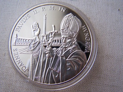 - WĘGRY -- 1991 -- 500 Forint -- Jan Paweł II -- SREBRO