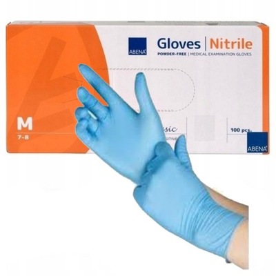 Rękawiczki RĘKAWICE nitrylowe niebieskie medyczne jednorazowe roz. M 100szt