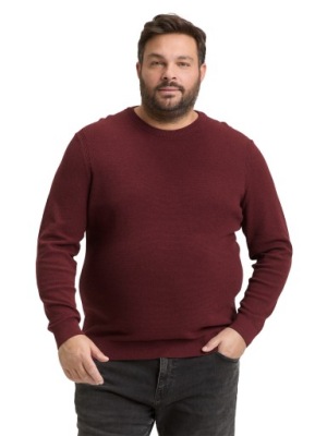 Tom Tailor sweter czerwony okrągły rozmiar 5XL