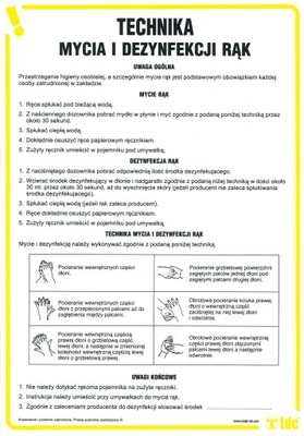 Instrukcja BHP Technika mycia i dezynfekcji rąk
