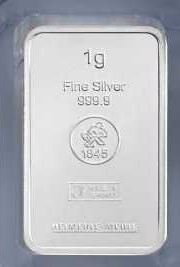 Sztabka 1 g srebra LBMA