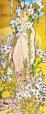 Alfons Mucha - Kwiaty - Lilia - 70x30
