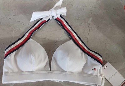 TOMMY HILFIGER bikini góra S BIAŁY