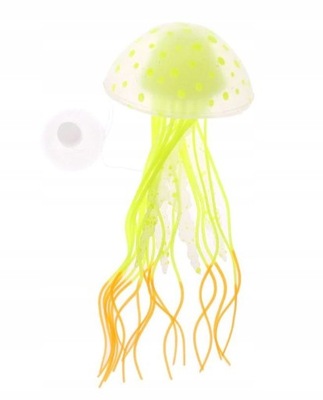 N Żółta świecąca meduza ozdoba koralowiec akwarium