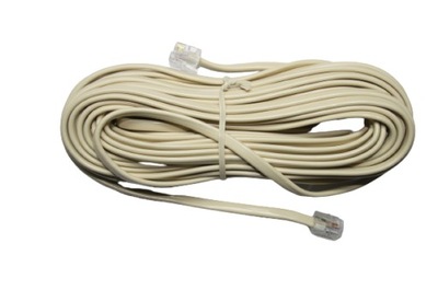 KABEL TELEFONICZNY 10M KREMOWY 6P4C WTYKI RJ11