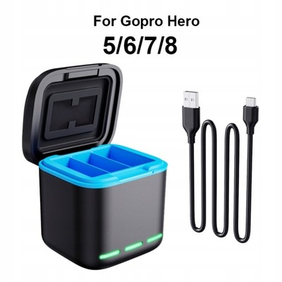 dla GoPro Hero 5 6 7 8 czarna ładowarka Box prze