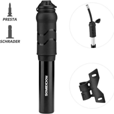 ROCKBROS LEKKA RĘCZNA MINI POMPKA ROWEROWA 810PCS-HP CZARNA