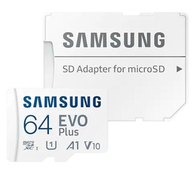 Karta pamięci Samsung Evo Plus microSD 64GB 180 / 20 MB/s A1 V10 Adpater