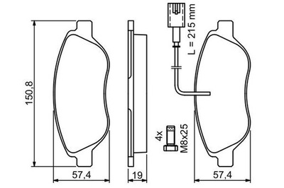 BOSCH 0 986 424 595 КОЛОДКИ ГАЛЬМІВНІ