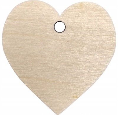 Drewniane serce zawieszka 5cm decoupage serduszko z dziurą ze sklejki