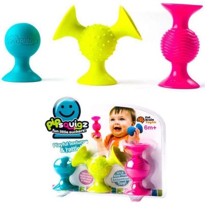 Przyssawki 3 Grzechotki zabawki Fat Brain Toys 6m+