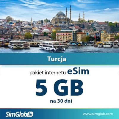 Internet eSIM Turcja 5GB na 30 dni