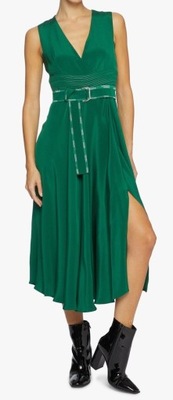 MAX MARA SPORTMAX jedwab piękna zieleń fantastyczna zwiewna sukienka 42 IT