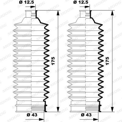 MOOG K150250 КОМПЛЕКТ ЗАЩИТ, СИСТЕМА РУЛЕВАЯ