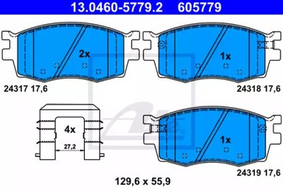 ZAPATAS DE FRENADO KIA HYUNDAI ATE  