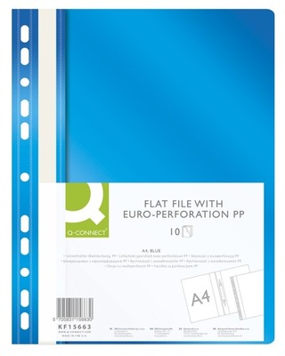 Skoroszyt PP A4 standard wpinany niebieski 10szt
