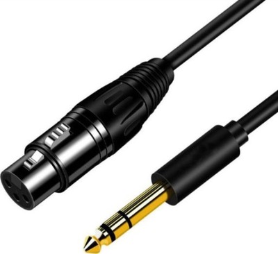 KABEL MIKROFONOWY JACK 6,35 GNIAZDO ŻEŃSKIE XLR 3M