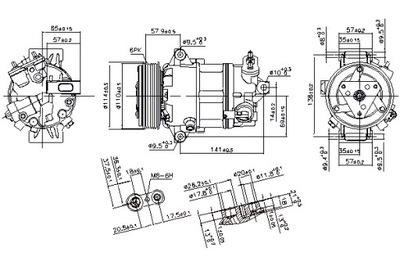 NISSENS COMPRESOR DE ACONDICIONADOR ALFA ROMEO GIULIETTA FIAT TIPO 1.6D  