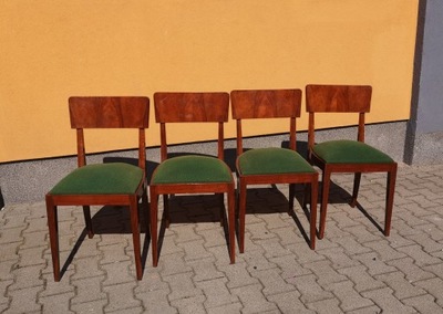 4 Krzesła - Art Deco - Design - orzech