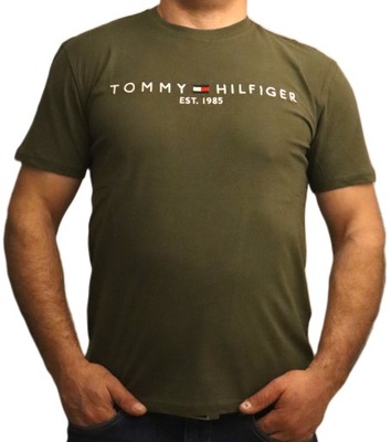 Tommy Hilfiger Koszulka T-shirt khaki logo Tee XL