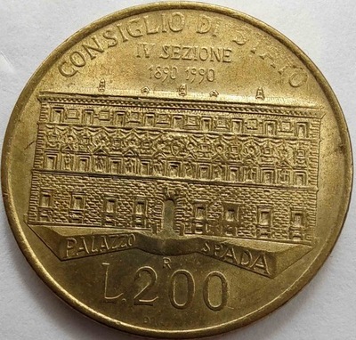 1598 - Włochy 200 lirów, 1990