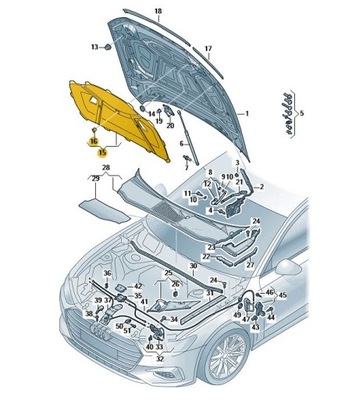 AISLAMIENTO ACÚSTICO WYTLUMIENIE DE CAPO PARTE DELANTERA AUDI A6 C8  