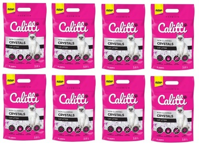 Żwirek silikonowy Calitti dla kota do kuwety 30,4 L, 8x3,8L