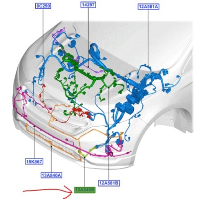 Жгут радара ford edge mk2 2.0 duratorq / ecoblue фото №1