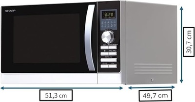 Kuchenka mikrofalowa SHARP R843INW 25L 1100W GRILL