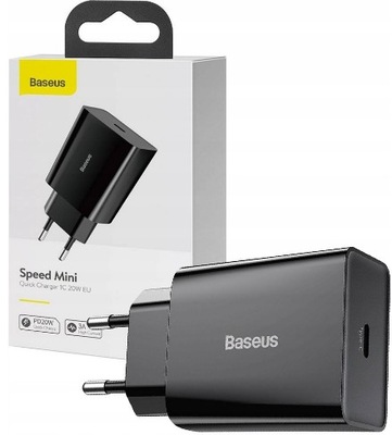 BASEUS ŁADOWARKA SIECIOWA USB-C 3.0 20W UNIWERSAL