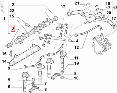 Датчик давления топлива fiat alfa romeo jeep lancia ram оригинальный номер 55280822 фото №1