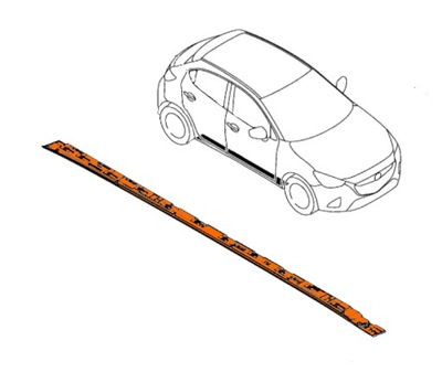 Молдинг порог правая оригинал mazda 2 dj 2014-2024 фото №1