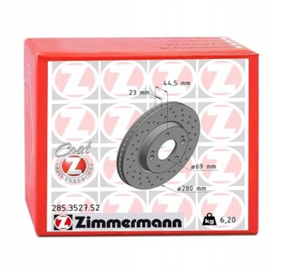 Zimmermann 285.3527.52 диск гальмівна фото №1