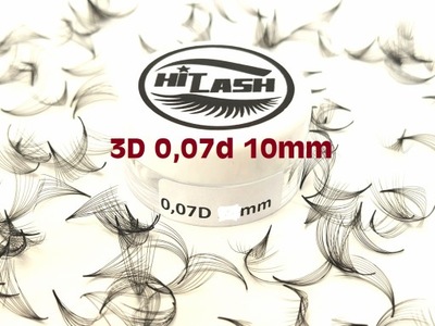 HITLASH rzęsy gotowe kępki 500 kepek 3D 0,07D 10mm